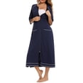 thumbnail image 2 of Lucakuins Camisón para Mujer, Manga Corta con Cremallera Abertura Camisón Largo Ropa de Dormir Loungewear Lucakuins moda, 2 of 6