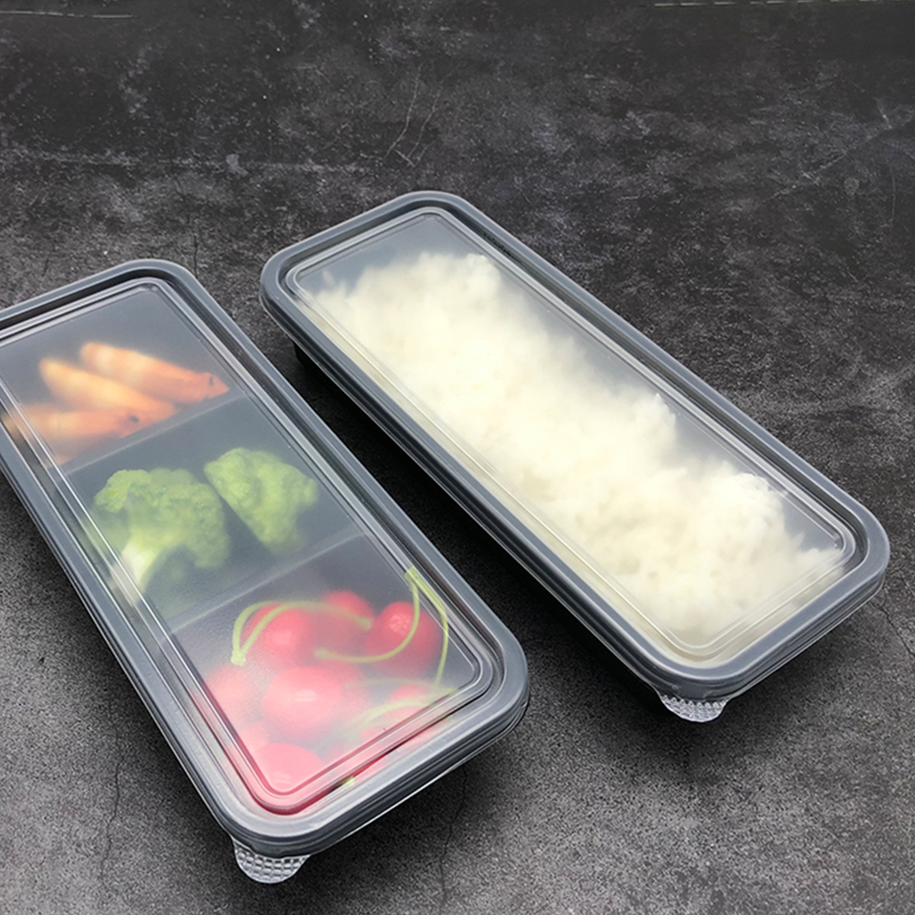 Hemoton 15pcs Disposable Bento Box 5 Compartment Meal Prep Container with  Lid Microwave Heating Food Box for Home Restaurant (Black)