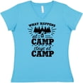 thumbnail image 3 of Inktastic What Happens at Camp Stays at Camp with Tent and Woods Women's V-Neck T-Shirt, 3 of 5
