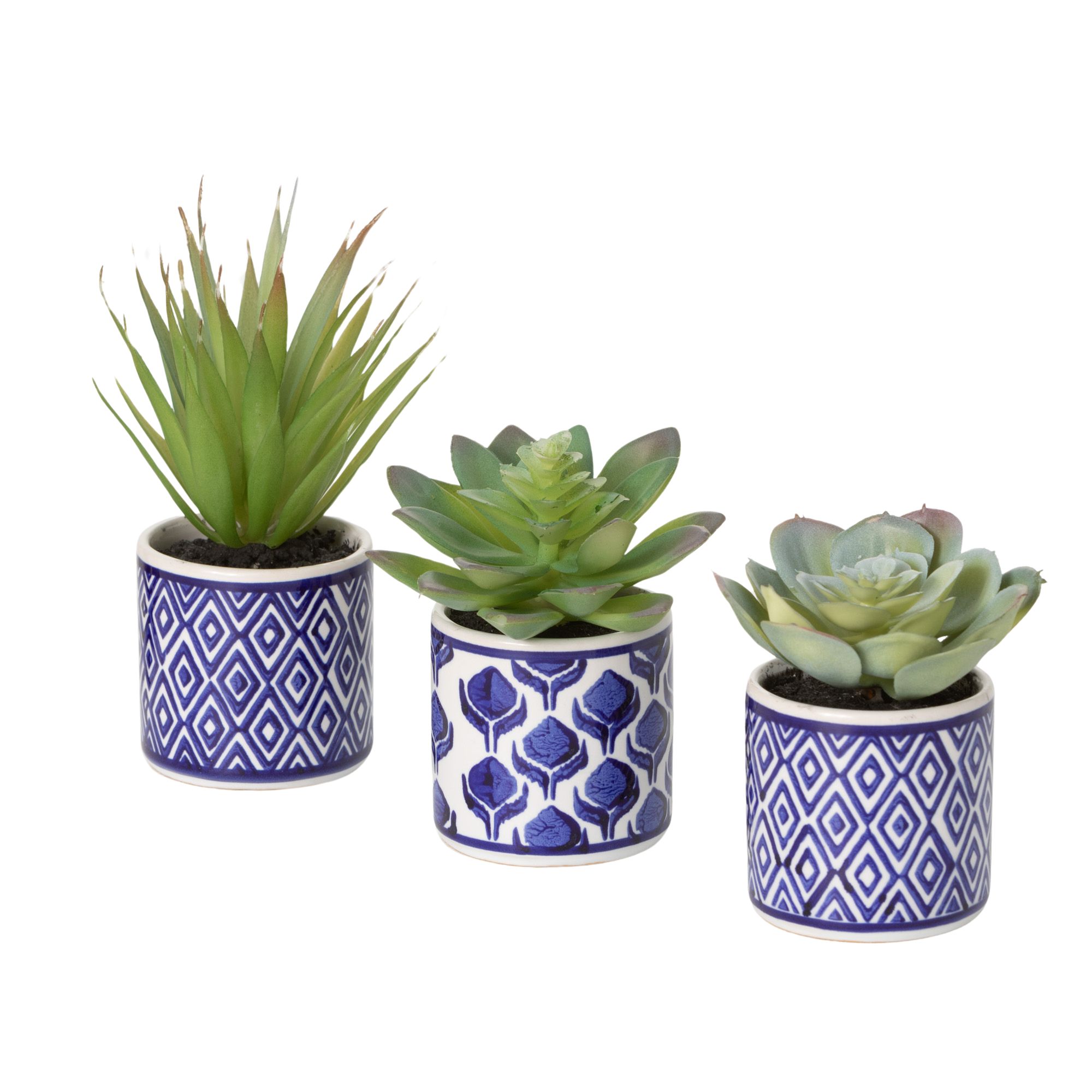 Sullivans Artificial Succulent Trio In Printed Pots Set of 3, 4"H Green - image 4 of 4