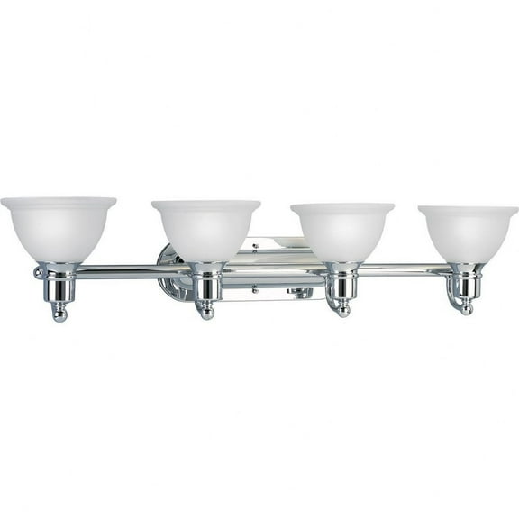 Madison Collection Four-Light Polished Chrome Etched Glass Traditional Bath Vanity Light