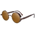 thumbnail image 1 of lionlar Lunettes de Soleil Rondes Rondes Gothiques Mode Vintage Lunettes de Protection Monture en Métal Fauve, 1 of 3