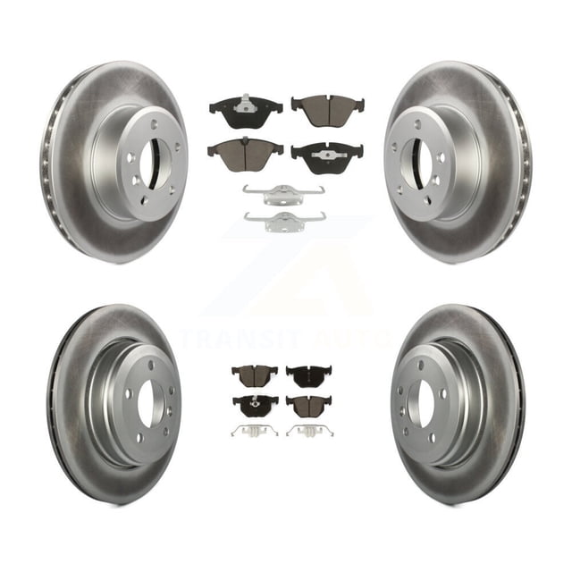Transit Auto Front Rear Coated Disc Brake Rotors and Ceramic Pads Kit for Car BMW 530i 525i 528i KGC-100623