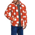 thumbnail image 2 of Kdxio Orange And White Polka Dot1 Print Men Hoodies Casual Hoodies for Men with Zip Pockets Full Zip Long Sleeve Sweatshirt Sports Hooded Jacket-Medium, 2 of 5