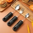thumbnail image 4 of MasteelfCA 3pcs Adaptive Utensils Anti-shaking Utensils Elderly Tableware Bendable Fork Spoons Utensil, 4 of 8