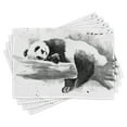 thumbnail image 1 of Ambesonne Black and White Place Mats Set of 4, Sleeping Panda, Standard Size, Black White, 1 of 6