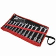 thumbnail image 3 of Juego de 12 llaves de trinquete combinadas métricas de acero al cromo-vanadio de 8 a 19 mm con bolsa de almacenamiento y cabezal móvil., 3 of 14