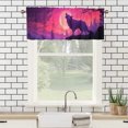 thumbnail image 3 of Wolf Curtains Valances for Home Decor Wild Animal Howling Under The Moon Purple Starry Sky Window Treatment Valance Curtains for Bathroom 54 by 18 in, 1 Panel, 3 of 6