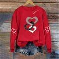 thumbnail image 5 of ClodeEU Valentines Sweatshirts for Women,Cute Valentine's Heart Love Print Pullover ,Long Sleeve Tops Red 07,Womens Plus L, 5 of 7