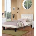 thumbnail image 4 of Poundex Furniture Twin Faux Leather Bed Frame with Slats in Cream, 4 of 4