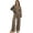 Brown-#004, variant on Women's Striped Oversized 2 Piece Lounge Sets Long Sleeve Crewneck Sweater Top Wide Leg Pants with Pockets Casual Fall Matching Pajama Outfits,Brown S