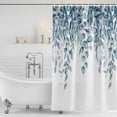 thumbnail image 2 of Eucalyptus Leaves Shower Curtain Set - Small 36" x 72" Washable Bathtub Curtain with 12 Hooks, Light Blue Summer Botanical Weeping Waterproof Fabric Stall Shower Curtains for Bathroom/Bathtub Décor, 2 of 6