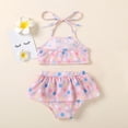 thumbnail image 4 of FRSASU Summer Baby Kids Girls Swimwear Dot Print Tops Shorts Swimsuit Outfit Set Pink 90(12-24 Months), 4 of 9