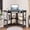 Black, variant on VECELO Corner Computer Desk with Charging Station, 90 Degree Triangle Writing Study Table with Keyboard & Storage Shelves for Small Space, Black