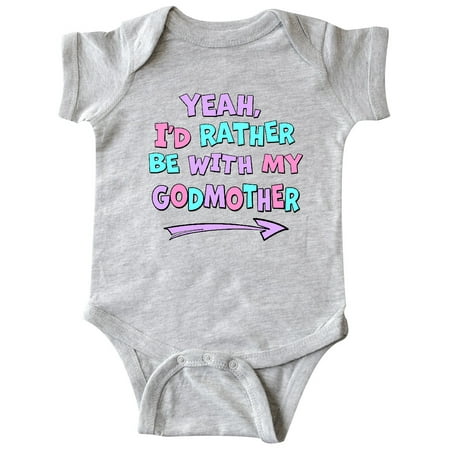 

Inktastic Yeah I d Rather be with My Godmother in Pink Blue and Purple Gift Baby Boy or Baby Girl Bodysuit