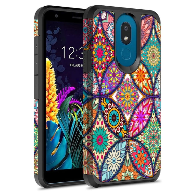 Rosebono Compatible avec LG Escape Plus Étui, LG Arena 2 Étui, LG Journey LTE Étui, Mince Hybride Graphique Mode Mignon Coloré Silicone Couverture Armure Étui (Mandala Coloré)