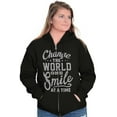 thumbnail image 5 of One Smile At A Time Optimistic Zip Hoodie Sweatshirt Women Brisco Brands S, 5 of 6
