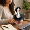 thumbnail image 6 of Desk Goose Goth Black Swan Outfits, 7" Mini Goose Halloween Spooky Black Dress Set for Desktop Goose Accessories, Mini 7 inch Goose outfit for Home Office Desk Decor (H), 6 of 7