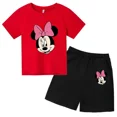 thumbnail image 2 of Conjunto de camisetas y pantalones cortos de verano con estampado de Mickey para niños y adolescentes de 2 a 14 años, camisetas informales de manga corta y cuello redondo, 2 piezas, 2 of 5