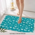 thumbnail image 6 of Teal Valentine's Day Doormat Outdoor Entrance 18"x30", Turquoise Love Heart Fly Romantic Absorb Moisture Dirt Door Mats, Non-Slip Rubber Backing Floor Mats Indoor, Low-Profile Front Door Rugs, 6 of 9