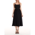 thumbnail image 4 of Faithtur Robe Midi d'Été pour Femmes Couleur Unie Sans Manches Dos Nu Robe de Soirée à Bretelles Spaghetti Robe de Plage, 4 of 9