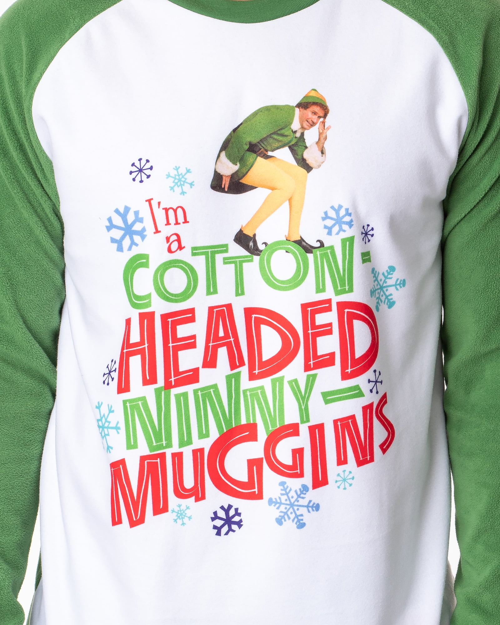 Elf The Movie Mens' Film Cotton-Headed Ninny-Muggins Buddy Christmas Holiday 2pc Sleep Pajama Pant Set
