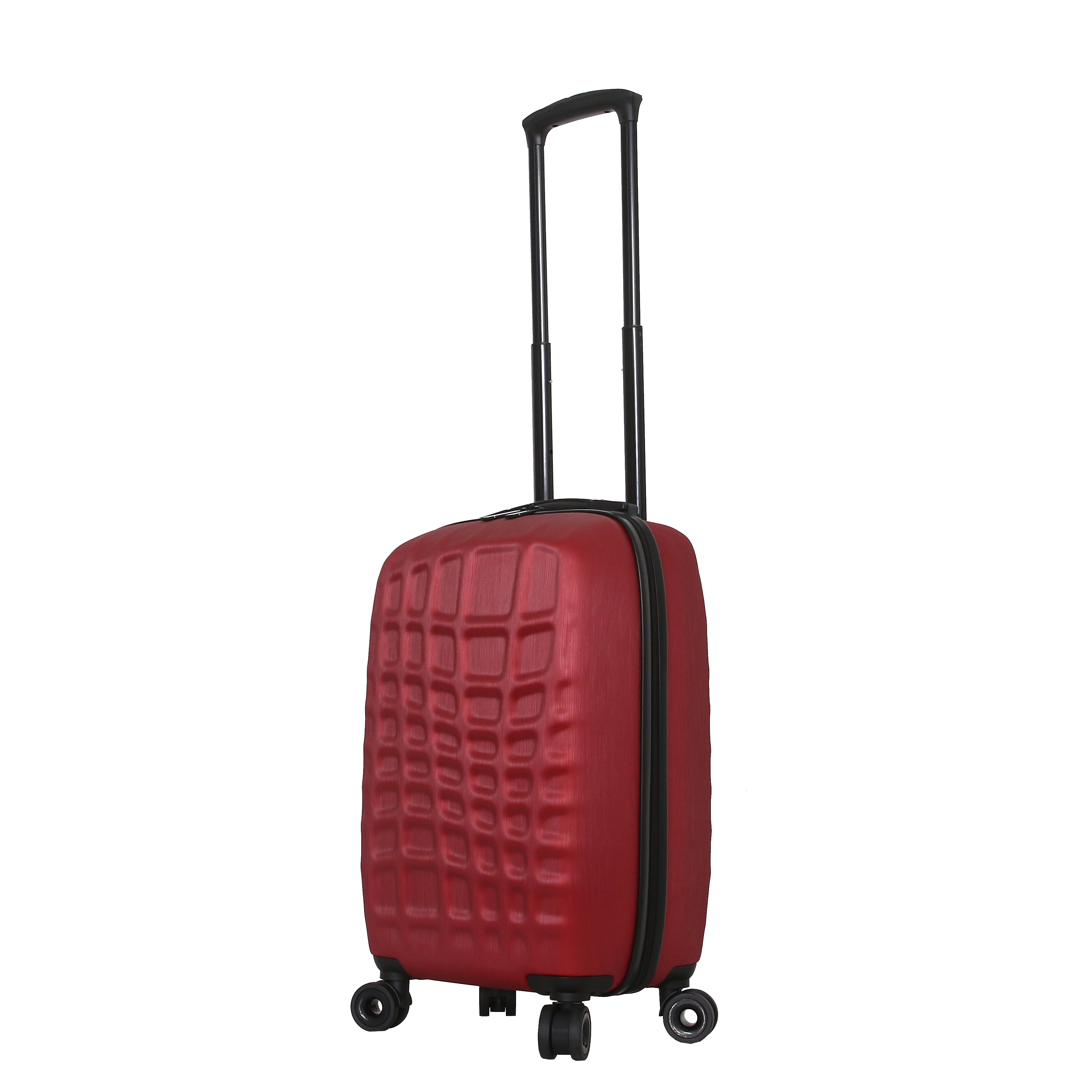 Black Mia Toro Italy Abstract Croco Hard Side Spinner Carry-on