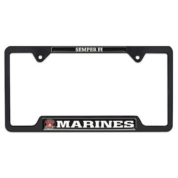 U.S. Marines Semper Fi Black Open License Plate Frame
