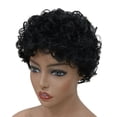 thumbnail image 4 of Peluca Corta Afro Negra de La Peluca Corta Pelucas Pelucas de exterior exterior exterior Natural para Las Mujeres jinwen Peluca corta y rizada, 4 of 5