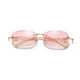 thumbnail image 7 of Womens Rimless Rectangle Pink Reading Glasses 3.00 Ladies Anti-blue Light Readers Metal Diamond Presbyopic Eyeglasses Sunglasses +3.0, 7 of 7