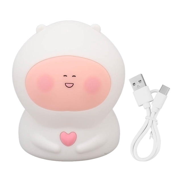 USB Fat Peach Night Tap Lamp with Timing Function Intelligent Colorful Silicone Tap Lamp for Teen Girls Bedroom