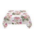 thumbnail image 3 of YFYANG Square Polyester Table Cloth, 60" x 60" Reusable Table Cover Kitchen Dining Room Vintage Pink Flowers Decorative Tablecloths for Tables of 2-4 People, 3 of 8