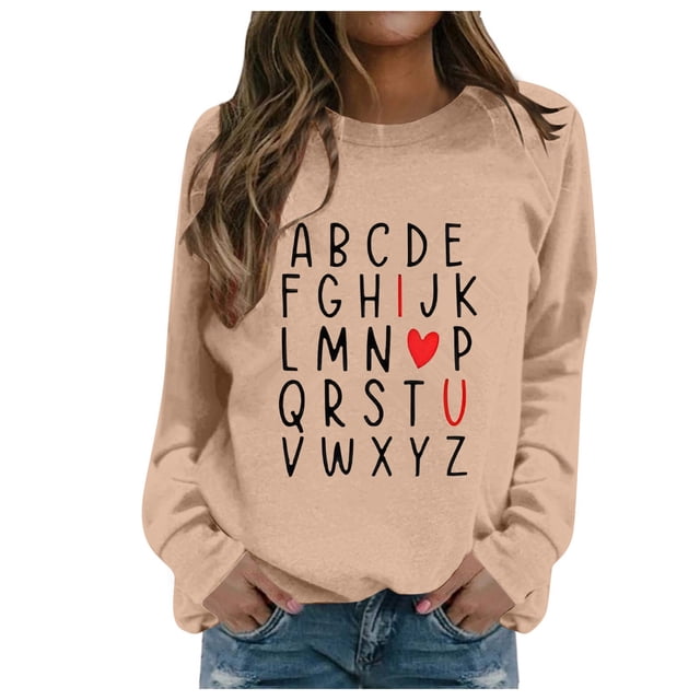 TINZ Chandail à Capuche Tendance pour Femmes, Imprimé Lettre, Col Rond, Automne & Hiver, Manches Longues, Veste à Cordon, Chandails en Molleton Col pour Femmes