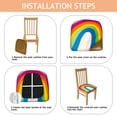 thumbnail image 4 of Rainbow Painting Seat Covers for Dining Room Chairs Set Of 4,Stretch Printed Washable Chair Seat Cover with Elastic Ties and Button,Removable Waterproof Couch Cushion Covers, 4 of 6