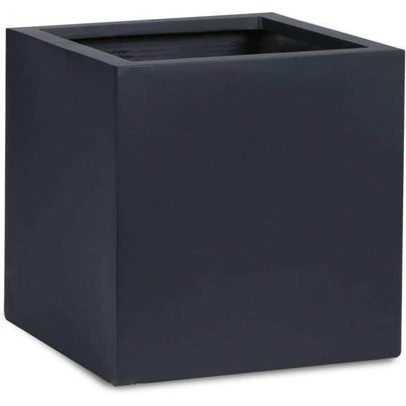 Black Square Tree Planter Box - Indoor Outdoor Cube Flower Pot 12" x 12"