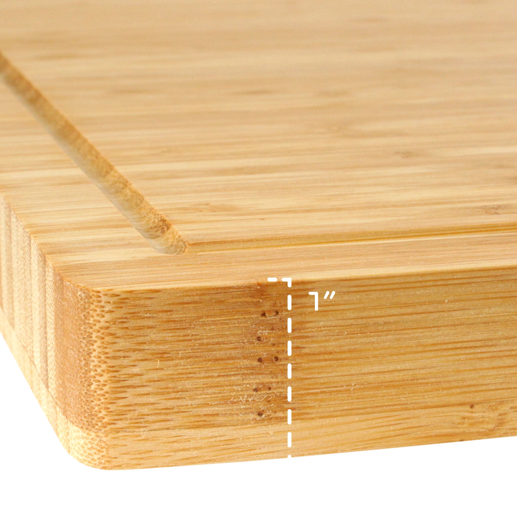 BambooMN Heavy Duty Premium Extra Large Thick Bamboo Cutting Board - 24 x  18 x 1.5 (Grooved) 