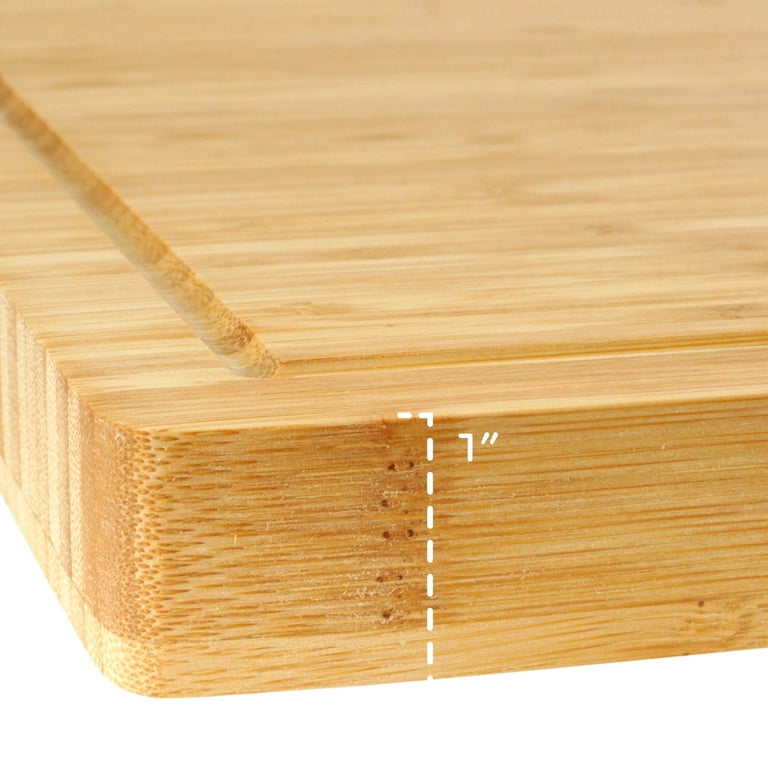 BambooMN Heavy Duty Premium Bamboo Cutting Board Grooved - 24 x 12 x 1