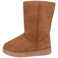 thumbnail image 4 of ABSOLUTE FOOTWEAR Womens Easy Slip On Warm Winter Cosy Outdoor Boot with Thick Faux Fur Inners - Tan - US 9, 4 of 7