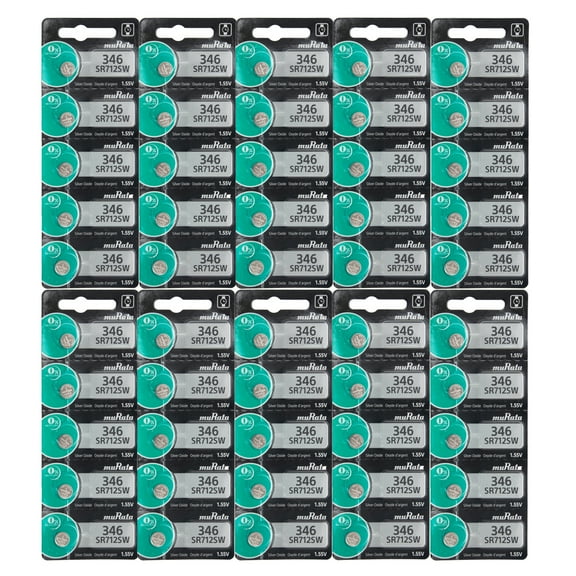 Murata #346 SR712SW 1.55V Silver Oxide Watch Battery 50 Pack