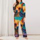 thumbnail image 2 of Balery Colorful Textured Chihuahua Conjunto de Pijama con Estampado para Mujer, Conjunto de Dos Piezas con Manga Larga, Ropa de Dormir Suave con Bolsillos, Pijamas Cómodos-Large, 2 of 7