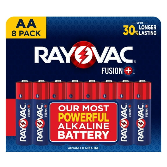Rayovac Fusion AA Batteries (8 Pack), Double A Alkaline Batteries