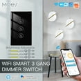 thumbnail image 2 of Zootealy Smart WiFi Dimmer Switch with Multi-Control Association, Touch Panel, 1/2/3 Way Induction, Timer Function, 90-250V, Black - Works with Alexa, 2 of 7
