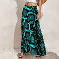 thumbnail image 4 of Blue Snakeskin Pants Python Print Streetwear Straight Wide Leg Pants High Waist Office Trousers Big Size 5XL 6XL, 4 of 5