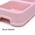 thumbnail image 4 of Food & Water Double Feeder - Medium Pets No Spill Non Skid Silicone Mat & Stainless Steel Bowls PINK, 4 of 5