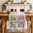 thumbnail image 2 of Table Runner 72 Inches Long for Kitchen Dining, Watercolor Floral Gnomes Dresser Scarf Farmhouse, Dining Table Decorations for Wedding/Parties, Spring Flowers Butterflies Grid 14 x 72 In, 2 of 8