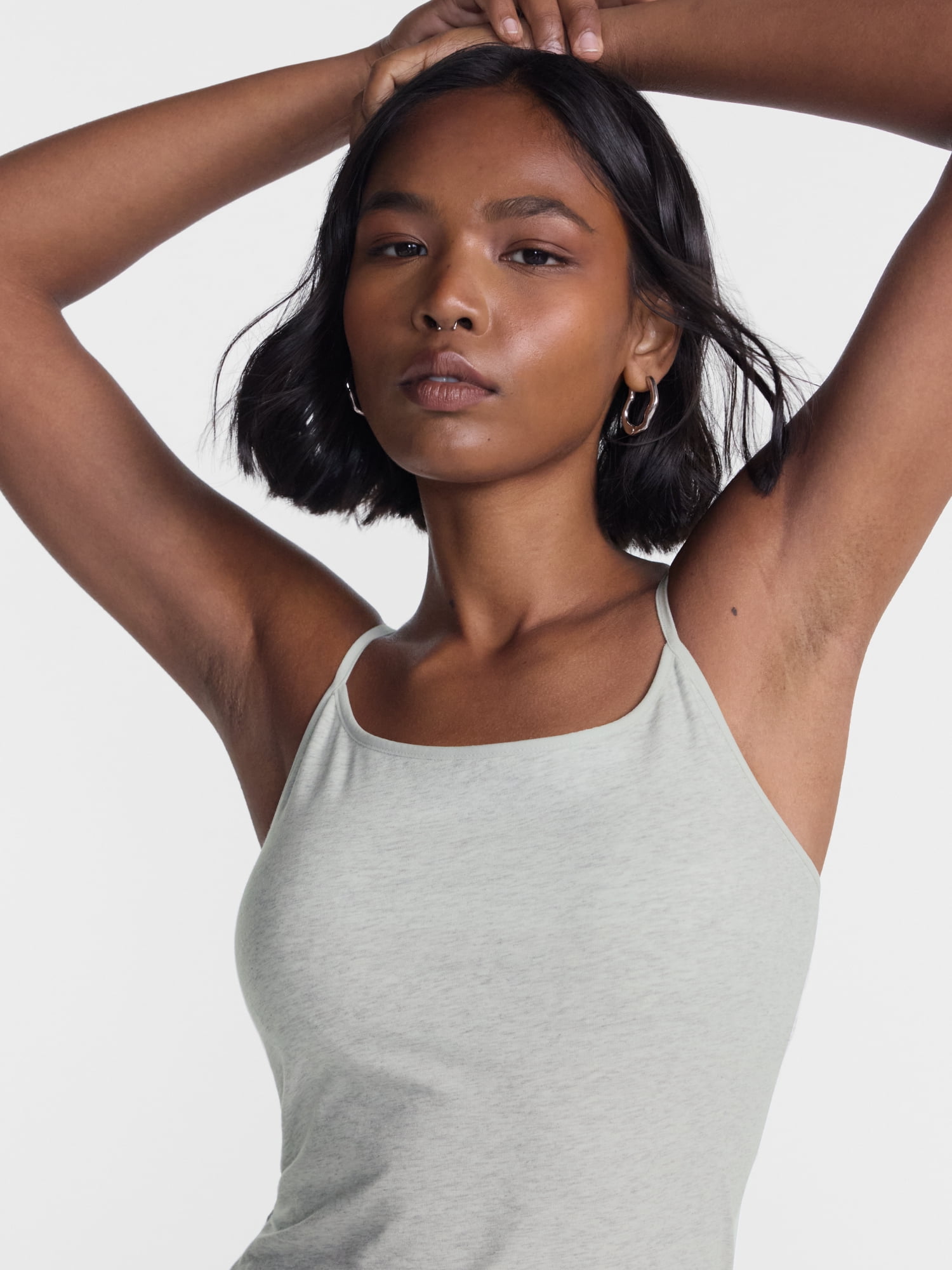 No Boundaries Cropped Cami Top with Shelf Bra, Women's XXS-XXL