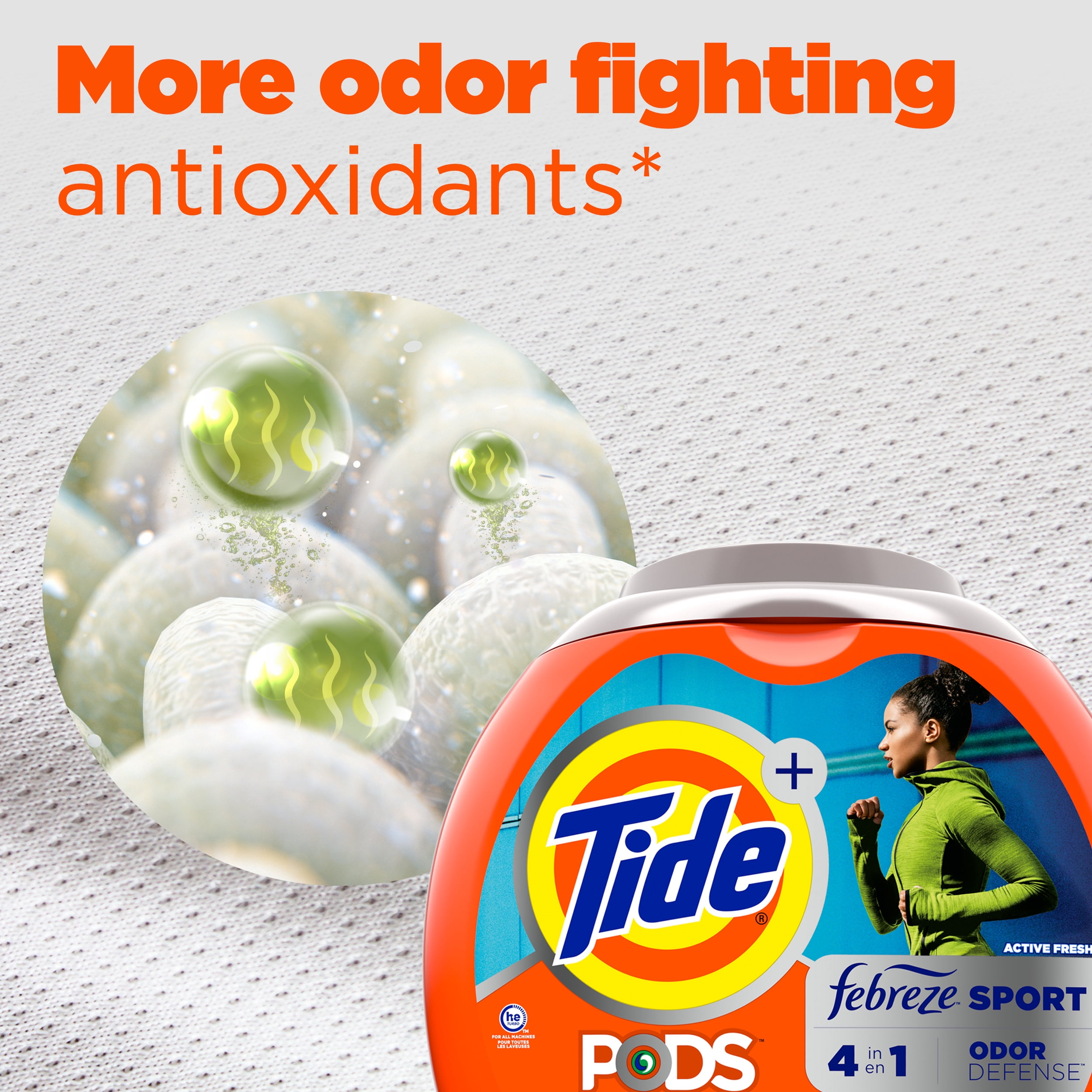 Tide Pods Febreze Sport Odor Defense, 73 Ct Laundry Detergent Pacs