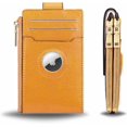 thumbnail image 2 of Women's AirTag Compatible Wallet Genuine Leather Bifold Ultra Slim Credit Card Holder with Built-in Integrated Case for AirTag RFID Blocking Technology Ideal for Everyday, 2 of 3