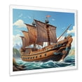 thumbnail image 2 of Designart "Viking Voyage by Boat" Fashion Framed Wall Art Decor - Glam Brown Classics Bedroom Framed Canvas Wall Art, 2 of 6