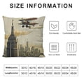 thumbnail image 5 of YINGXI Vintage Throw Pillow Cushion Cover, Cartoon Style in Modern City Clouds and High Rise Buildings, Decorative Square Accent Pillow Case, Tan White 22x22in, 5 of 5